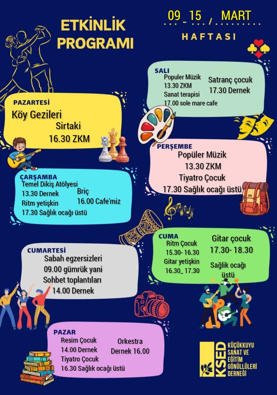 9-15 Mart haftası Etkinlik Takvimi